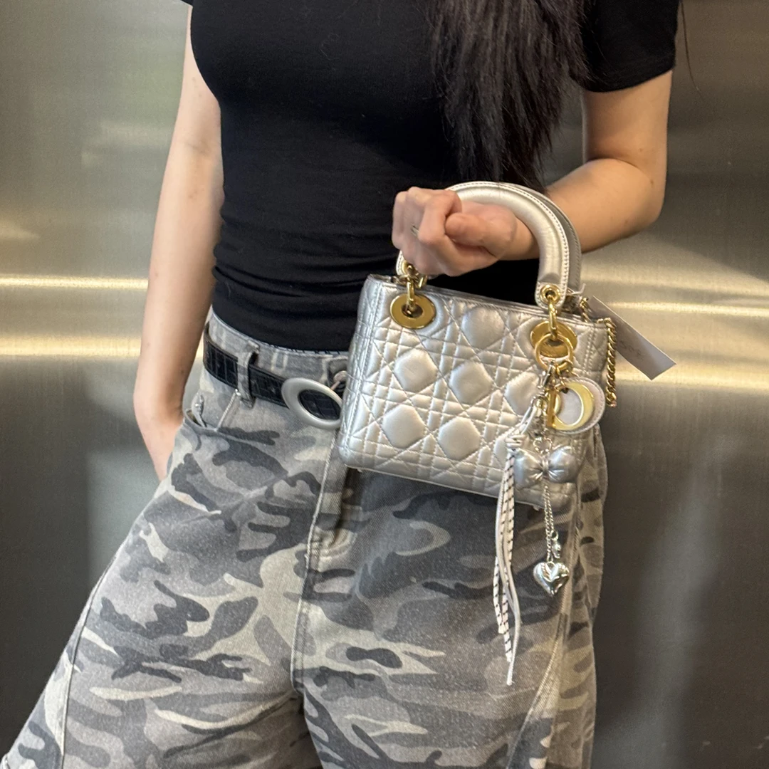 95新 DIOR/迪奥 3格戴妃斜挎单肩包