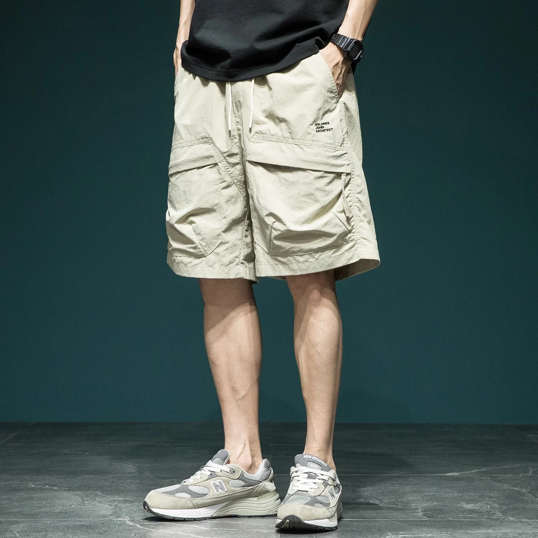 U&PURA夏季爆款冰丝大口袋速干短裤男宽松大码薄款透气五分中裤