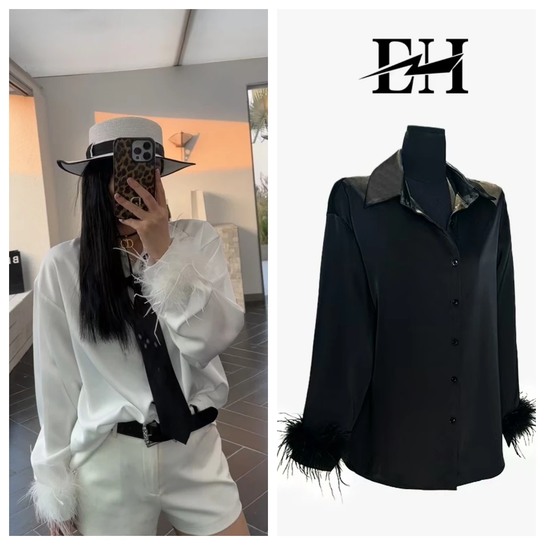 【澜】秋款高定轻奢丝滑光泽感衬衣垂坠感长袖醋酸衬衫女 W3685