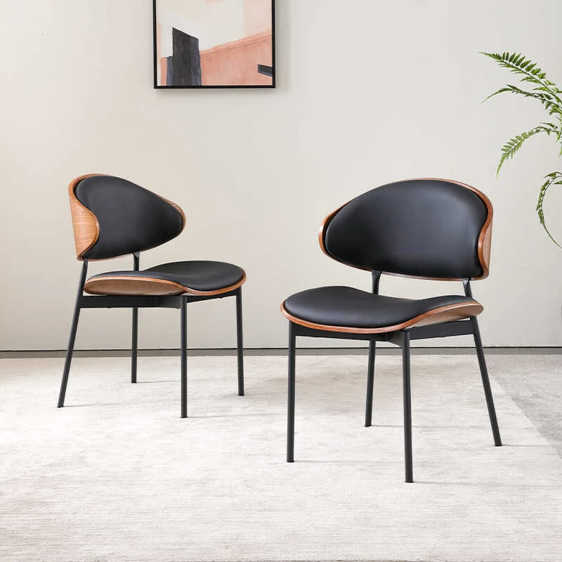 意式极简设计师餐椅家用现代简约网红实木靠背凳软包酒店餐桌椅子