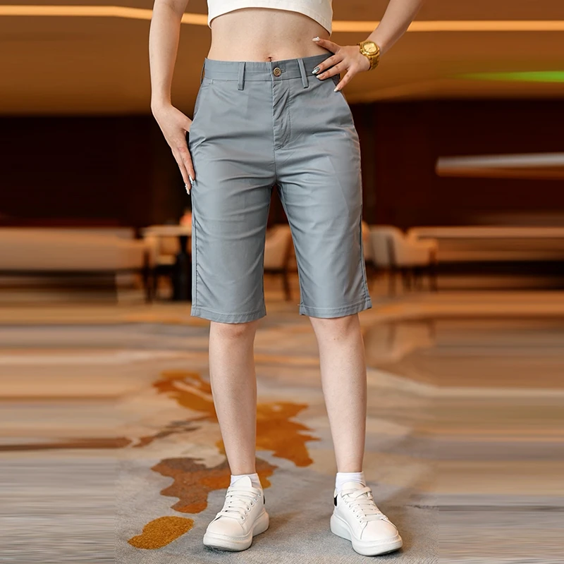 2025夏季薄款男士宽松直筒弹力中裤高级感西裤五分裤冰丝休闲短裤