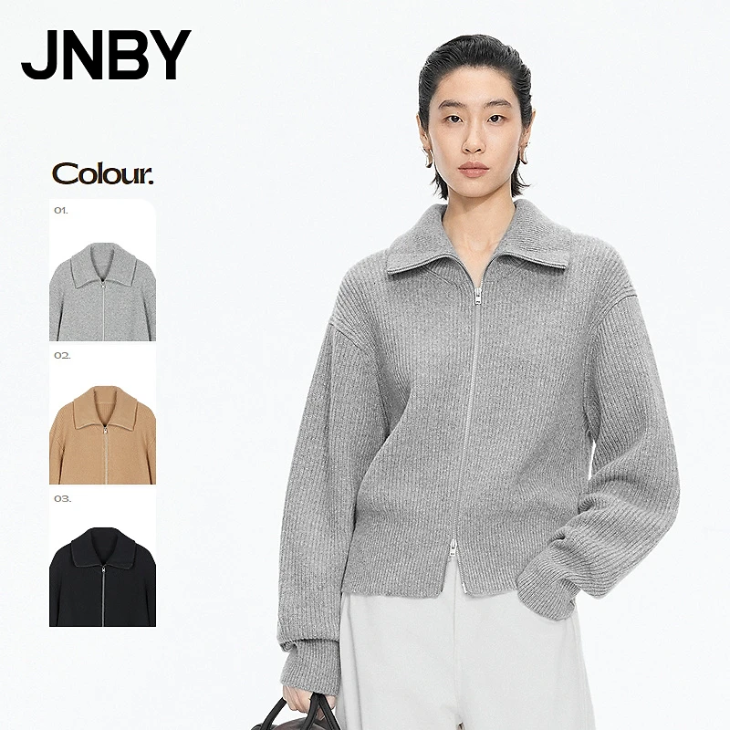 【商场同款】JNBY/江南布衣25冬新品毛针织衫宽松开襟5X0310250