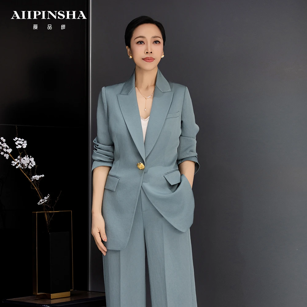 琴老板爱品纱【丛林绿】时尚百搭女士春季设计师西装E6SJ661EWR