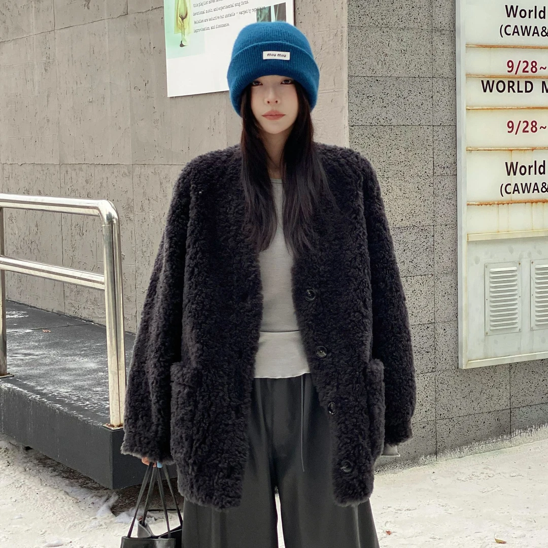 Gielgie/吉即【羊咩咩】小众百搭皮毛一体气质外套