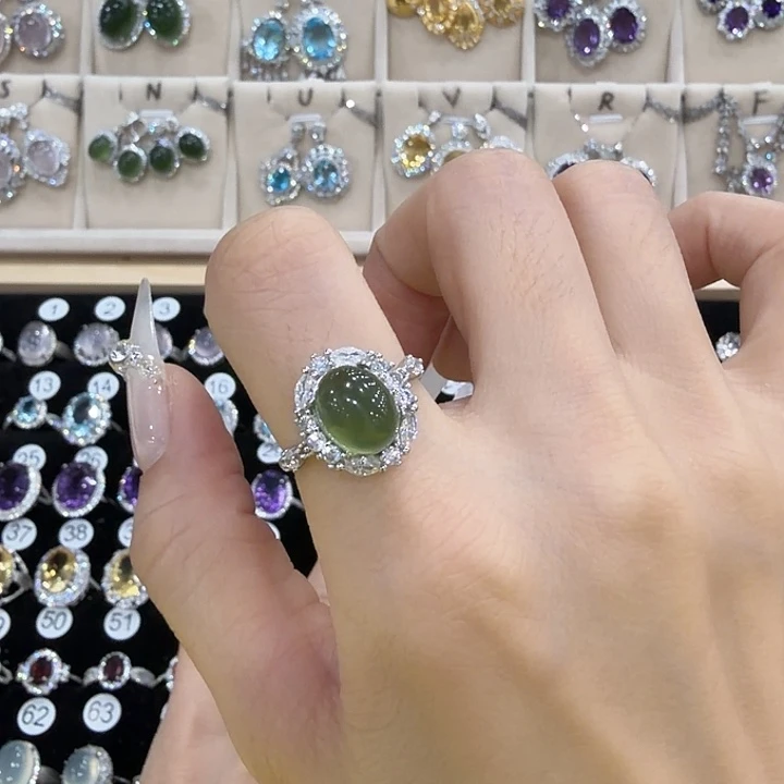 夏***_岫玉银S925镶嵌戒指