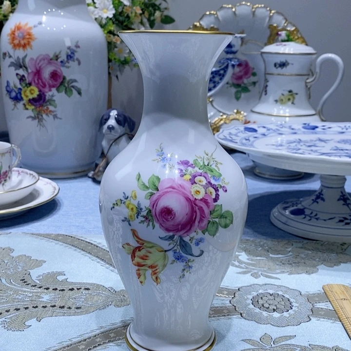 瓷片梅森一等花卉花瓶