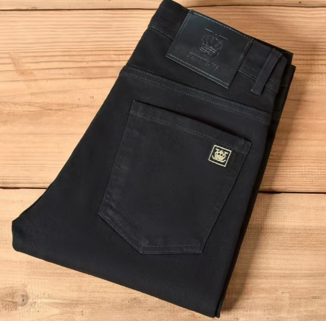 男士男款黑色直筒牛仔裤