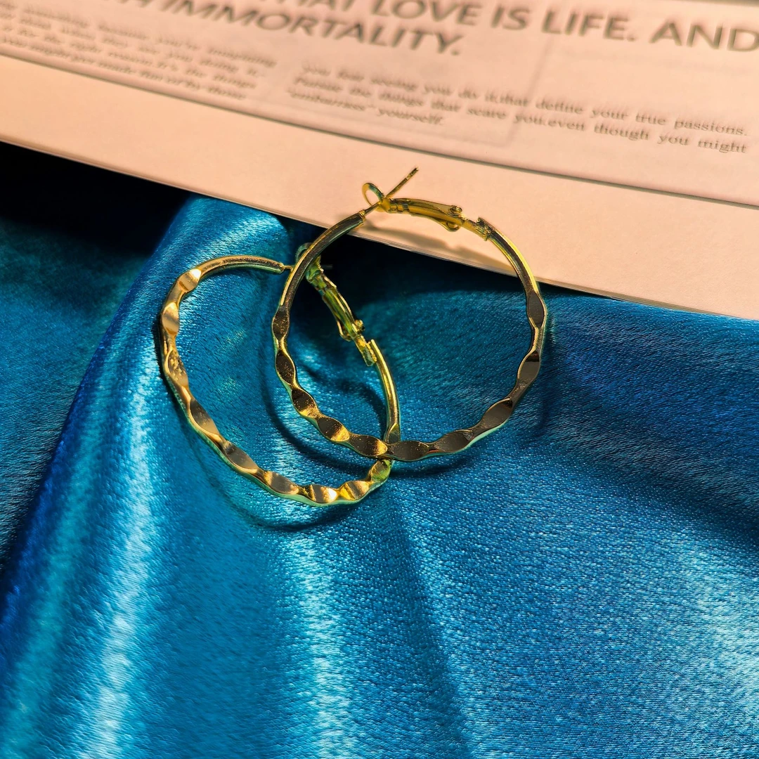 铜合金耳饰 铜合金耳饰 素圈耳环女独特不规则轻奢高级感耳圈