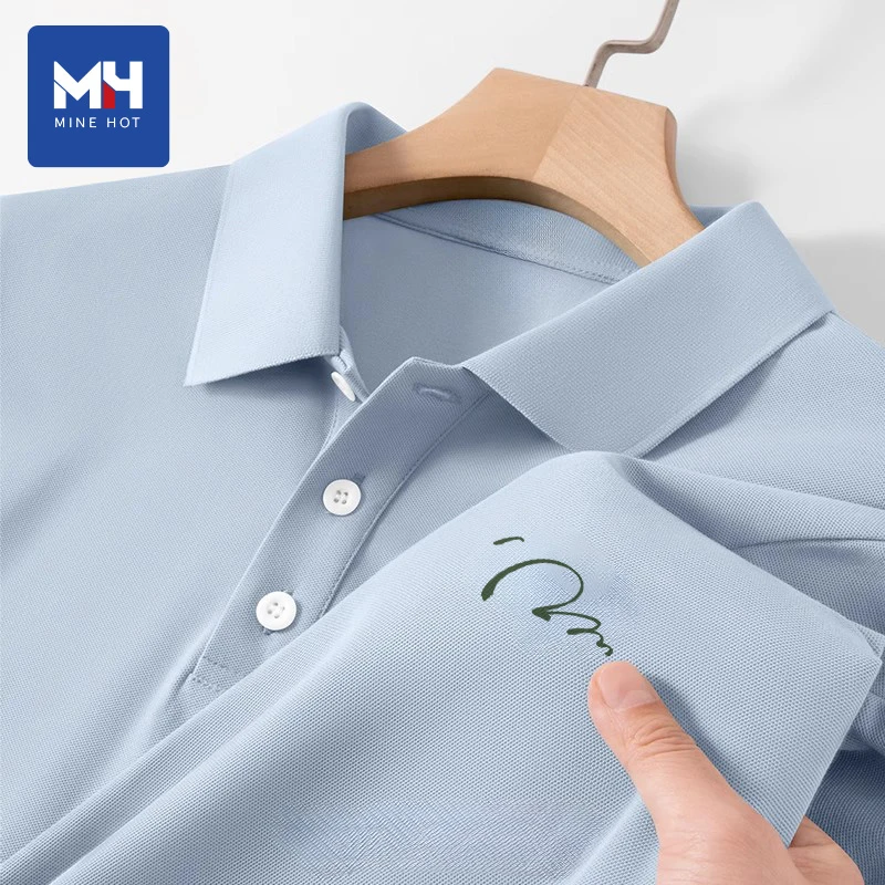 唐狮集团MH冰丝短袖Polo衫男夏季速干宽松透气商务通勤正肩t恤Z