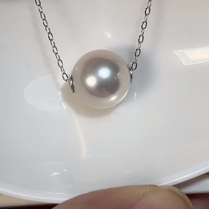 淡水珍珠颈饰银S925镶嵌茶*