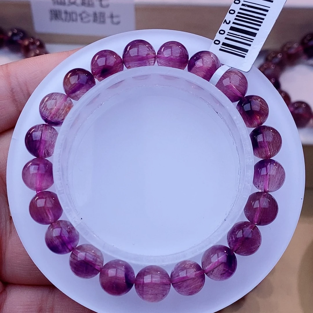 未镶嵌手串水晶紫粉超七9+m