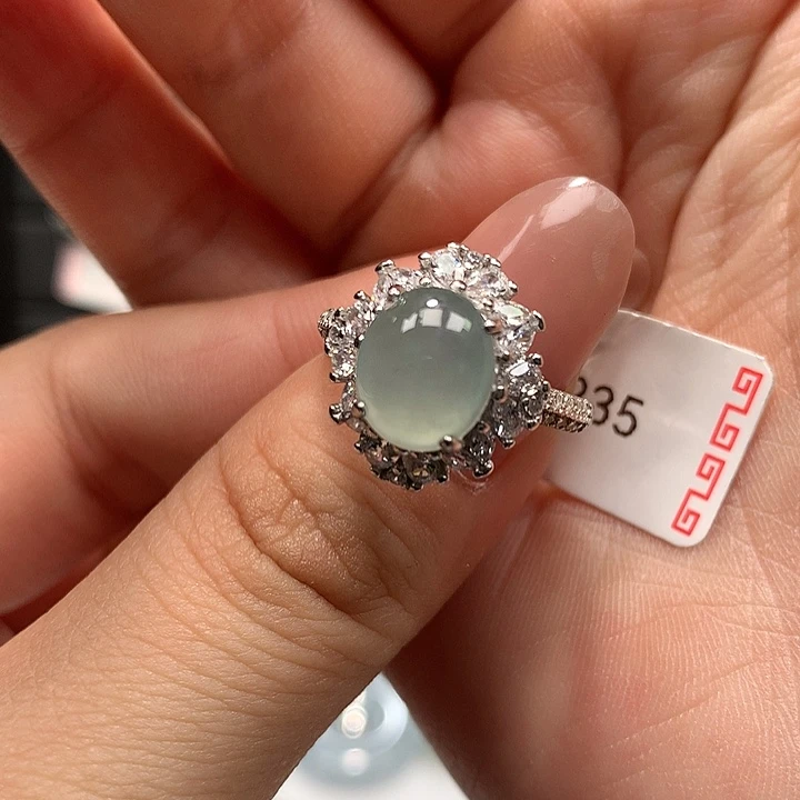 翡翠挂件银S925镶嵌