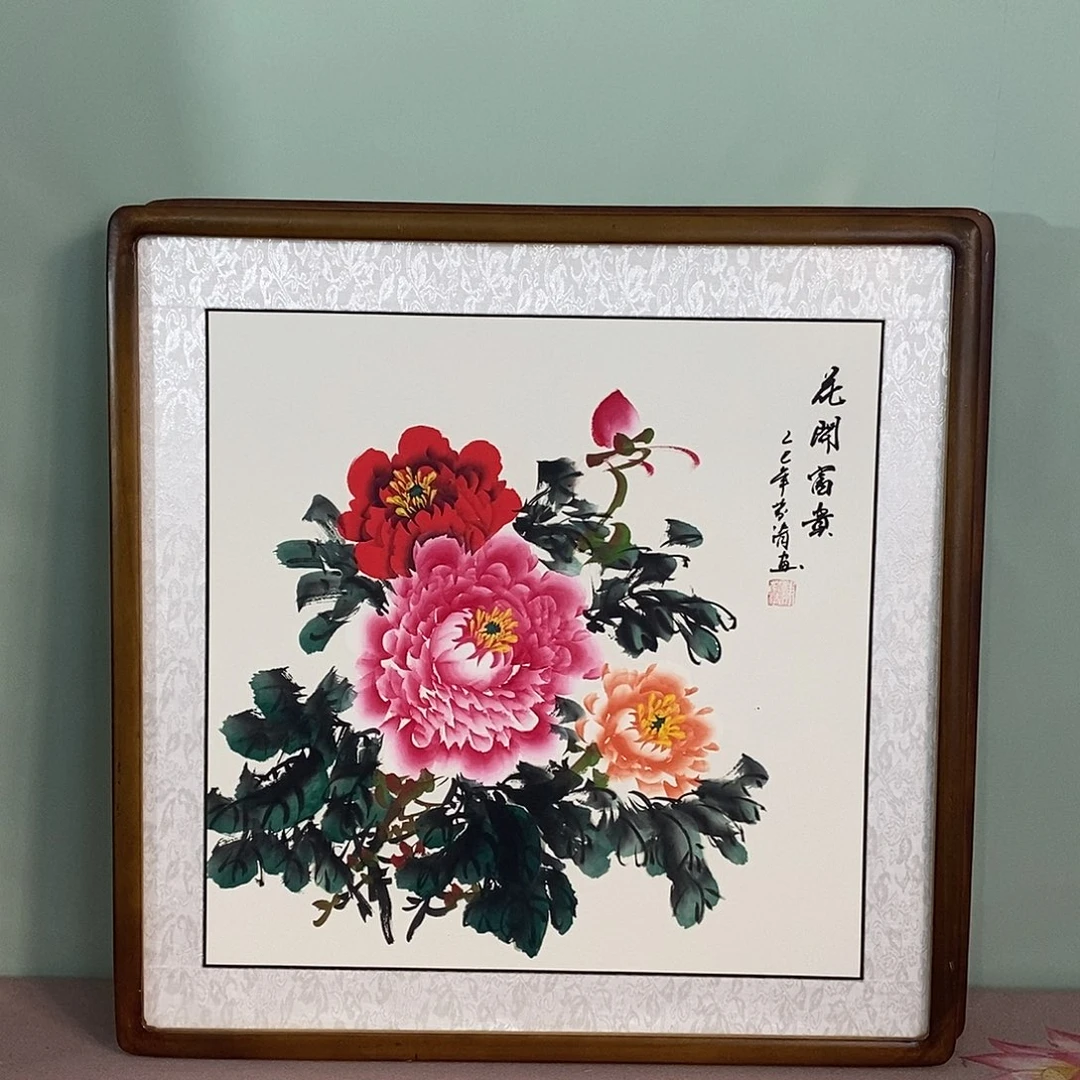 国画带框尺寸62✖️62厘米手绘包邮