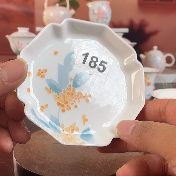 杯垫手绘釉下彩高温