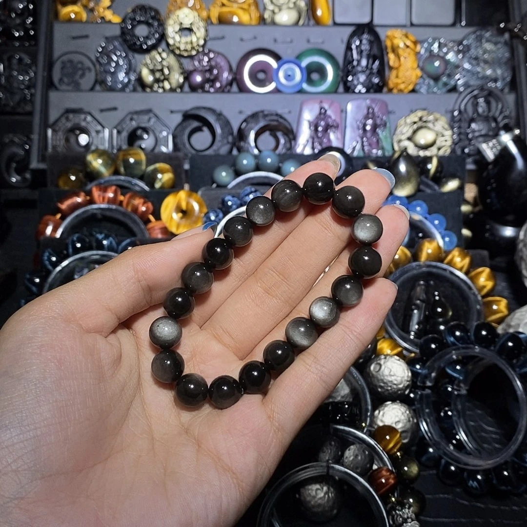 妮***子未镶嵌黑曜岩手链