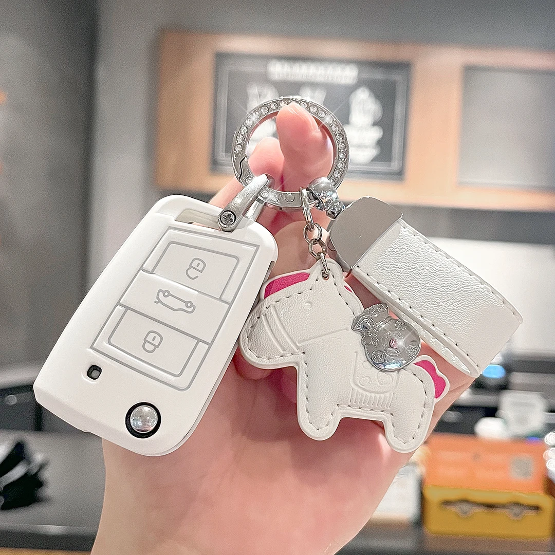 适用大众钥匙套迈腾帕萨特速腾宝来途岳探岳朗逸车途观L探歌扣包