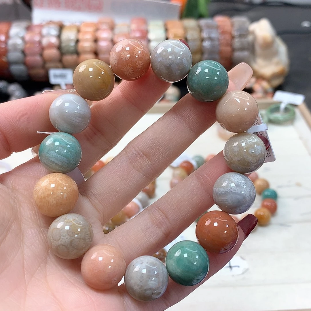 硅化珊瑚（珊瑚玉）手链未镶嵌花****时135