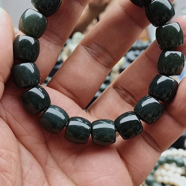 【闪购商品】手链未镶嵌和田玉12直切且末蓝50
