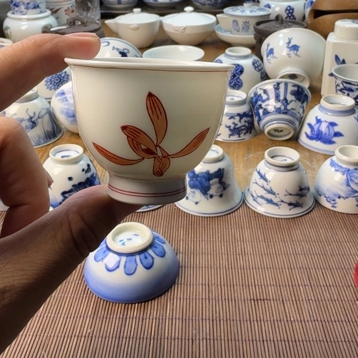 青花瓷器杯子茶具