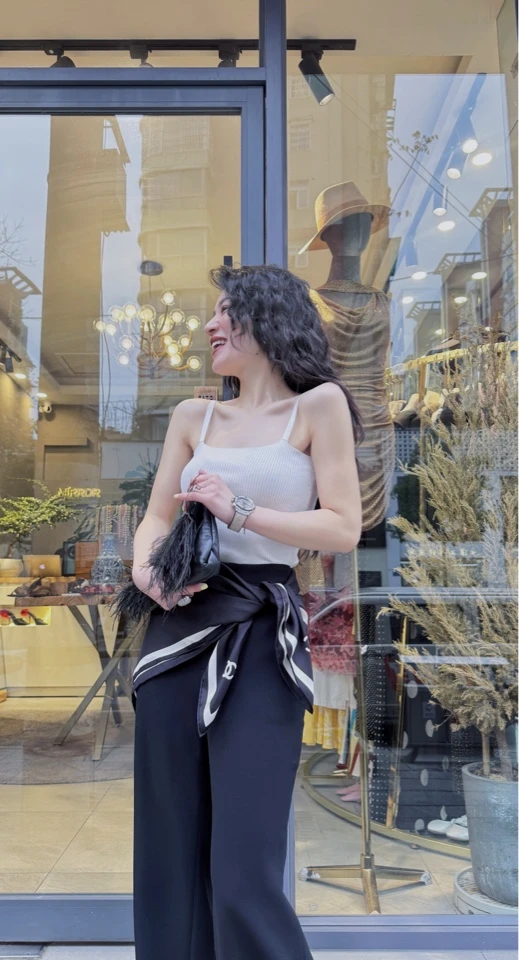 MIRROR 【涛姐精选】白色优雅进口冰丝吊带