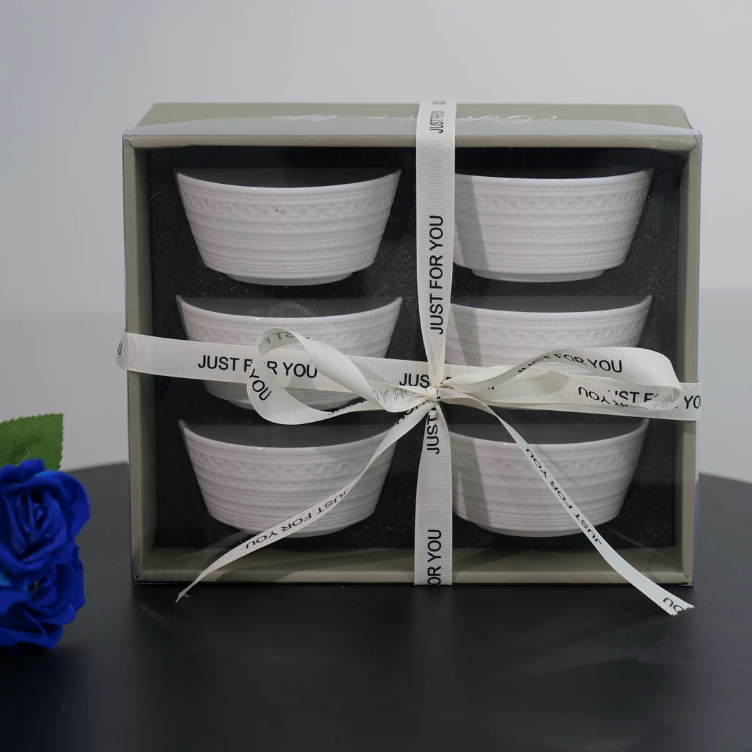 2025年新款礼盒装米饭碗6个一盒简约欧式