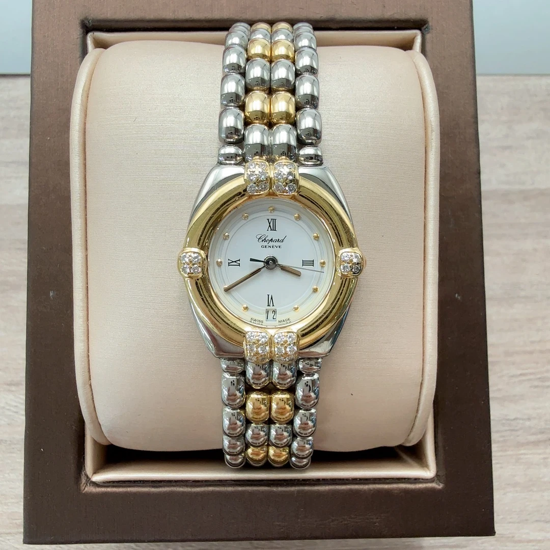 99新 Chopard/萧邦 萧邦13966石英原钻瑞士女表赠手链