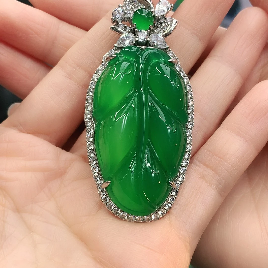 银S925镶嵌吊坠玛瑙/玉髓