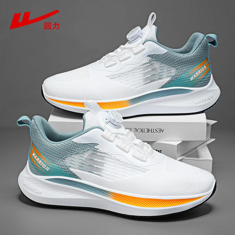 回力男款2025新款网面鞋秋季透气百搭潮鞋轻便软底旋钮休闲运动鞋