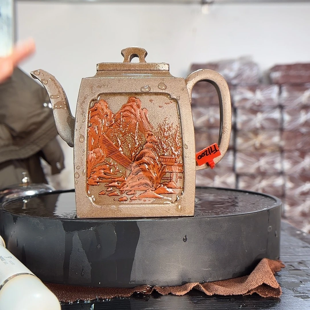 紫砂茶杯原矿紫砂泥 天青500cc