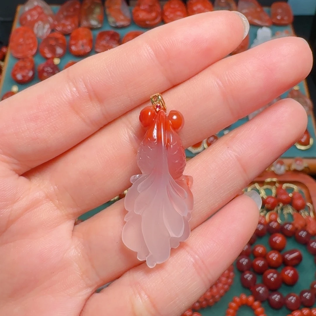南红玛瑙南红 18K金镶嵌