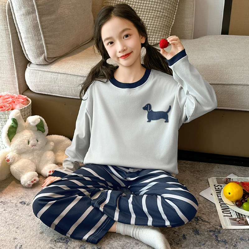 女童德绒睡衣春秋冬款新款儿童家居服青少年小女孩保暖居家服套装