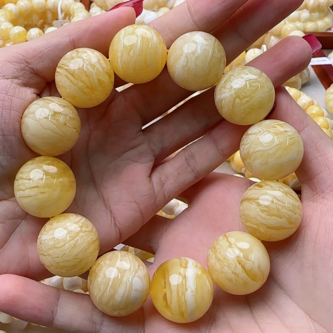 琥珀未镶嵌手链蜜蜡手串