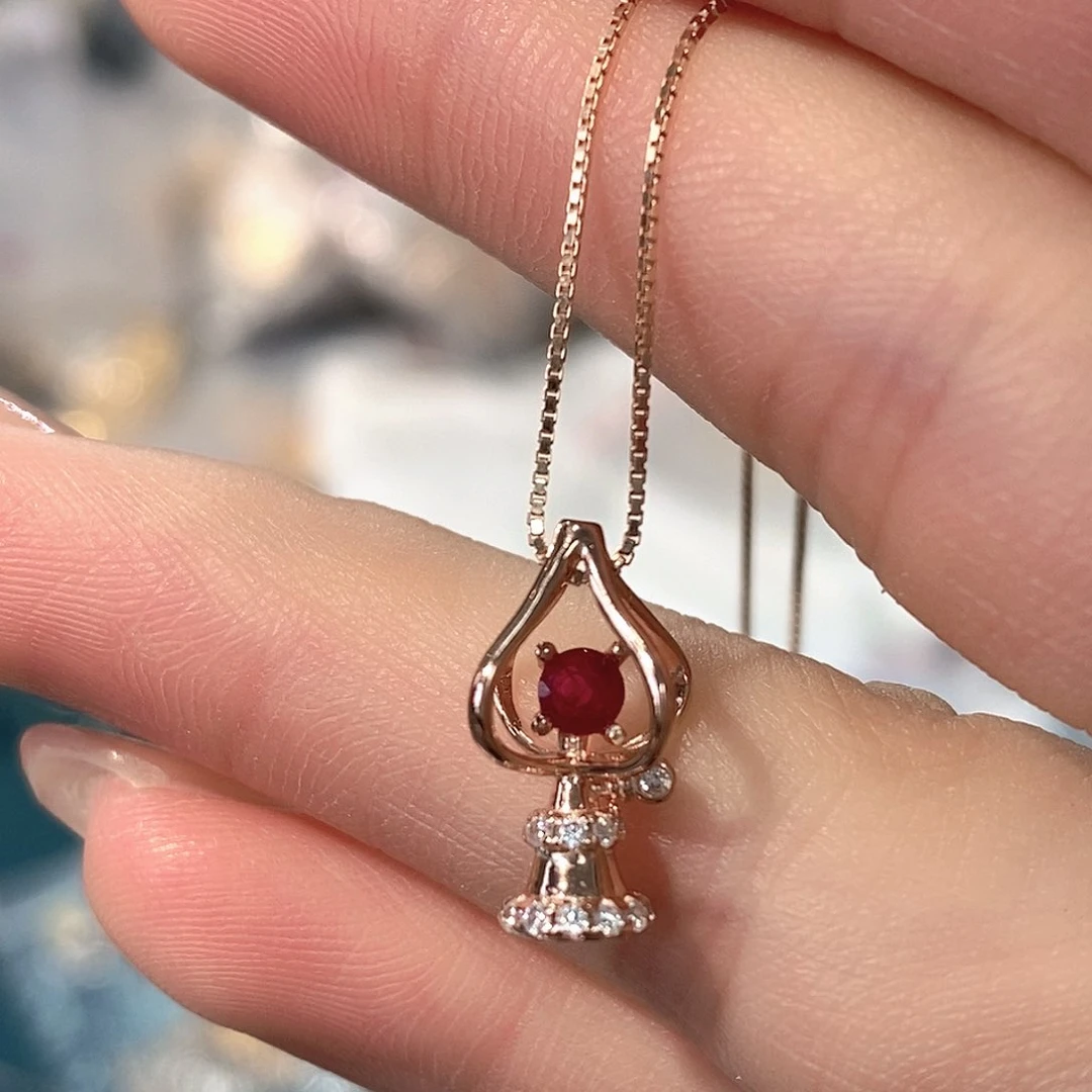 颈饰银S925镶嵌红宝石福利款