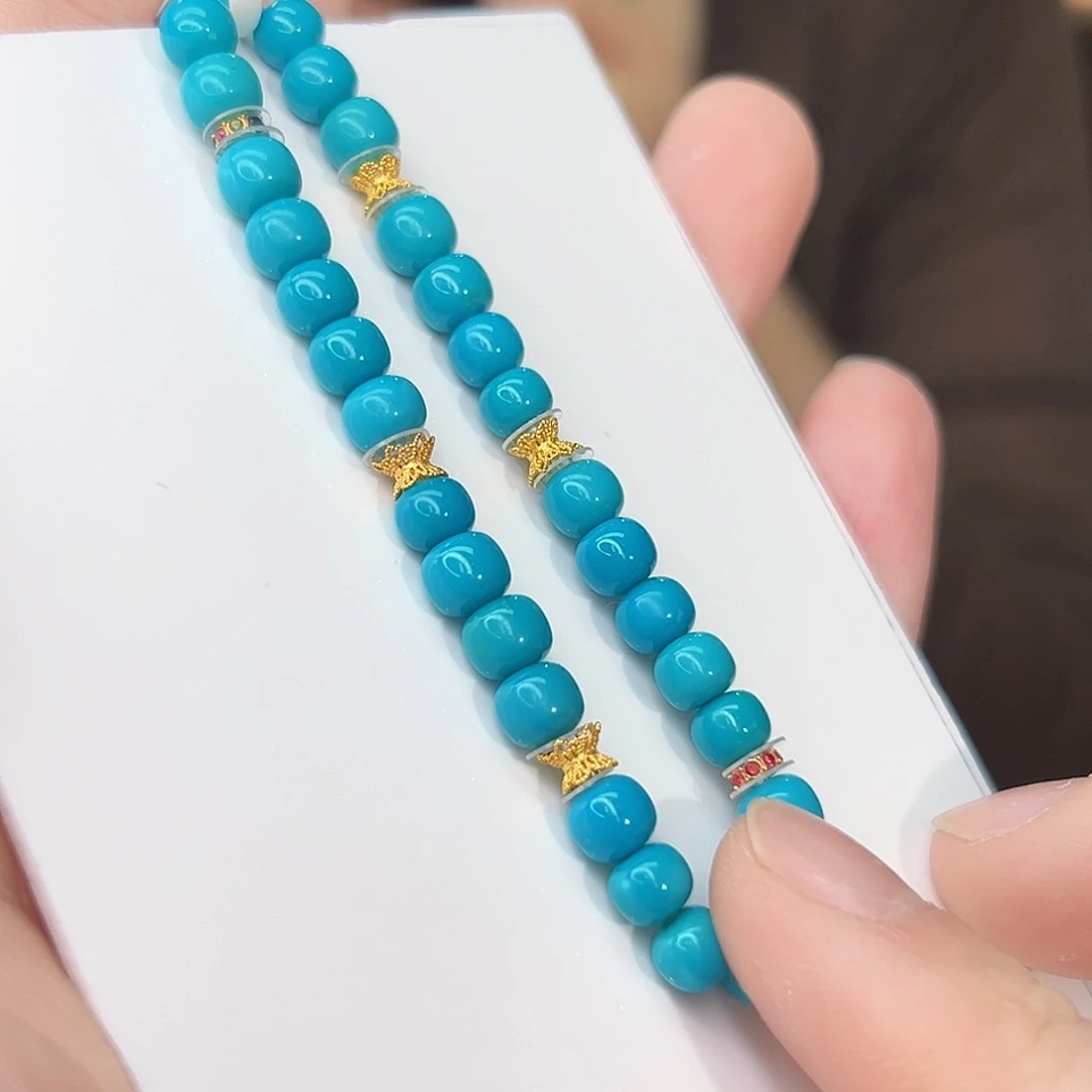 绿松石珠宝奇石18K金镶嵌