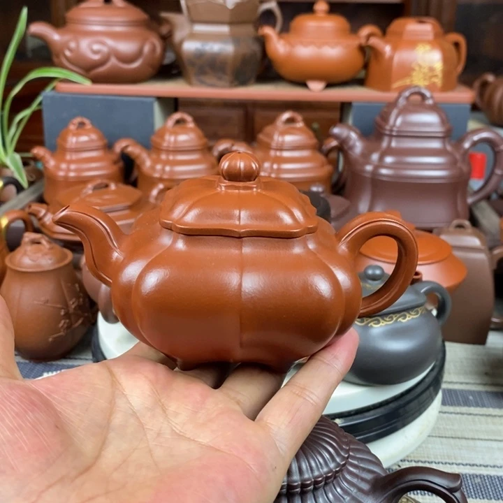 茶壶紫砂筋纹传炉260cc原矿赵庄朱泥特价