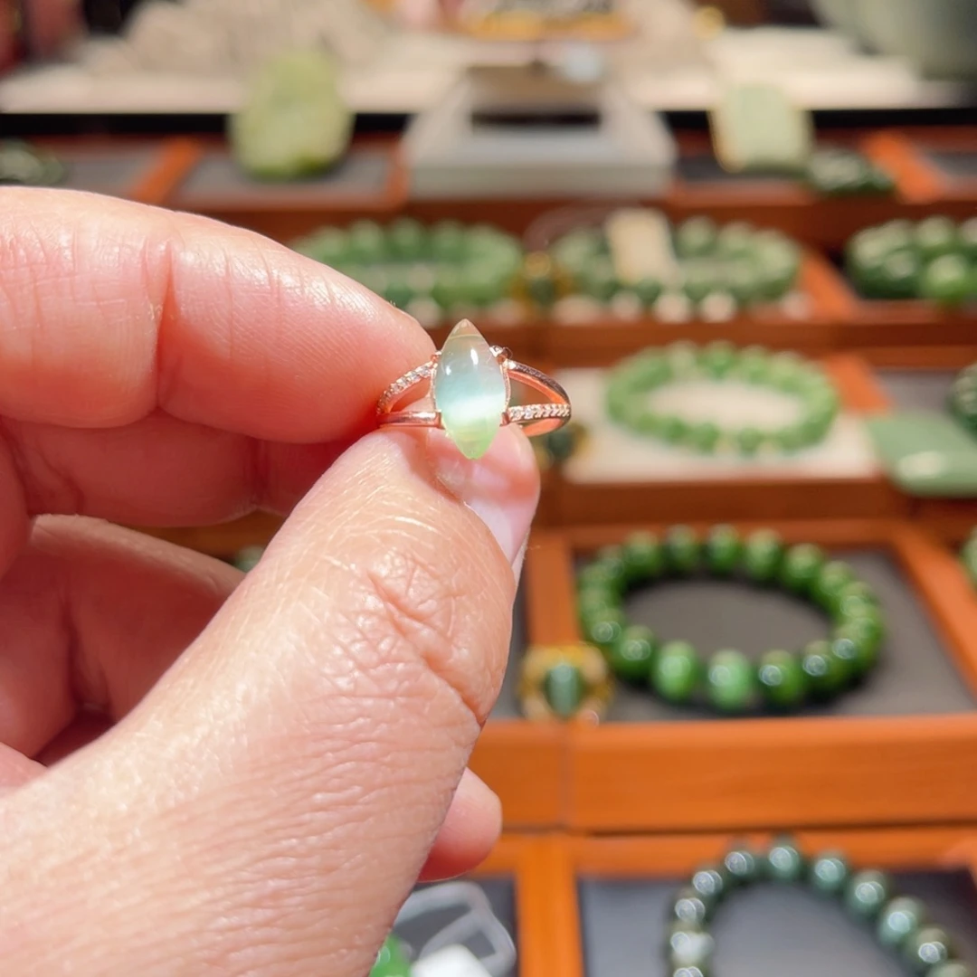 和田玉（糖玉）戒指银S925镶嵌