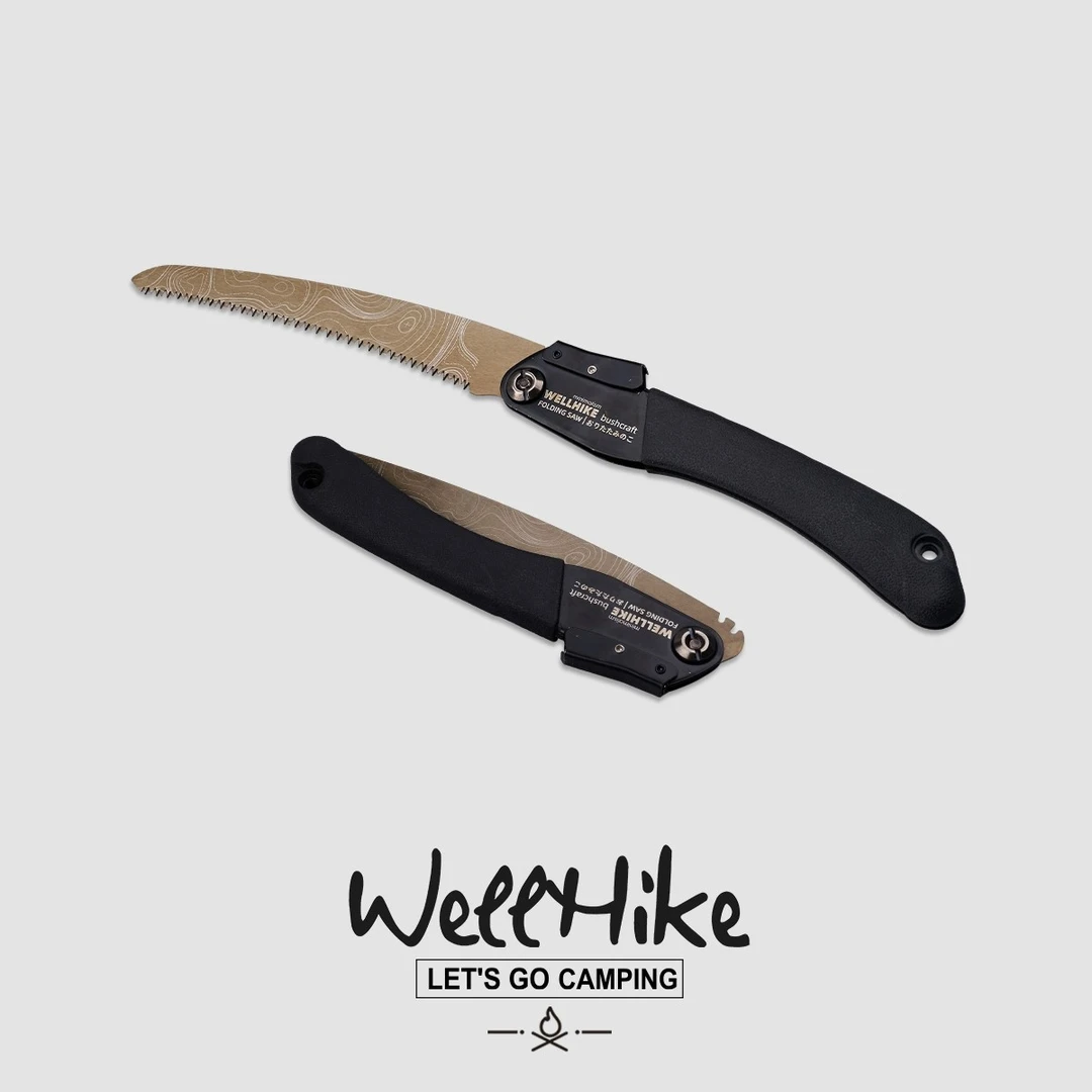 WELLHIKE户外折叠弯柄锯子露营野炊便携砍柴伐木手工锯园林修枝锯