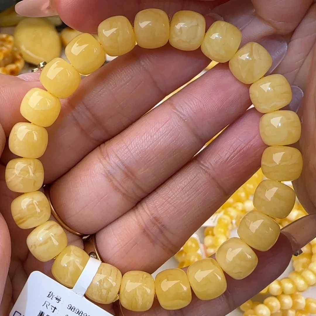 蜜蜡未镶嵌手串妖花老型手串