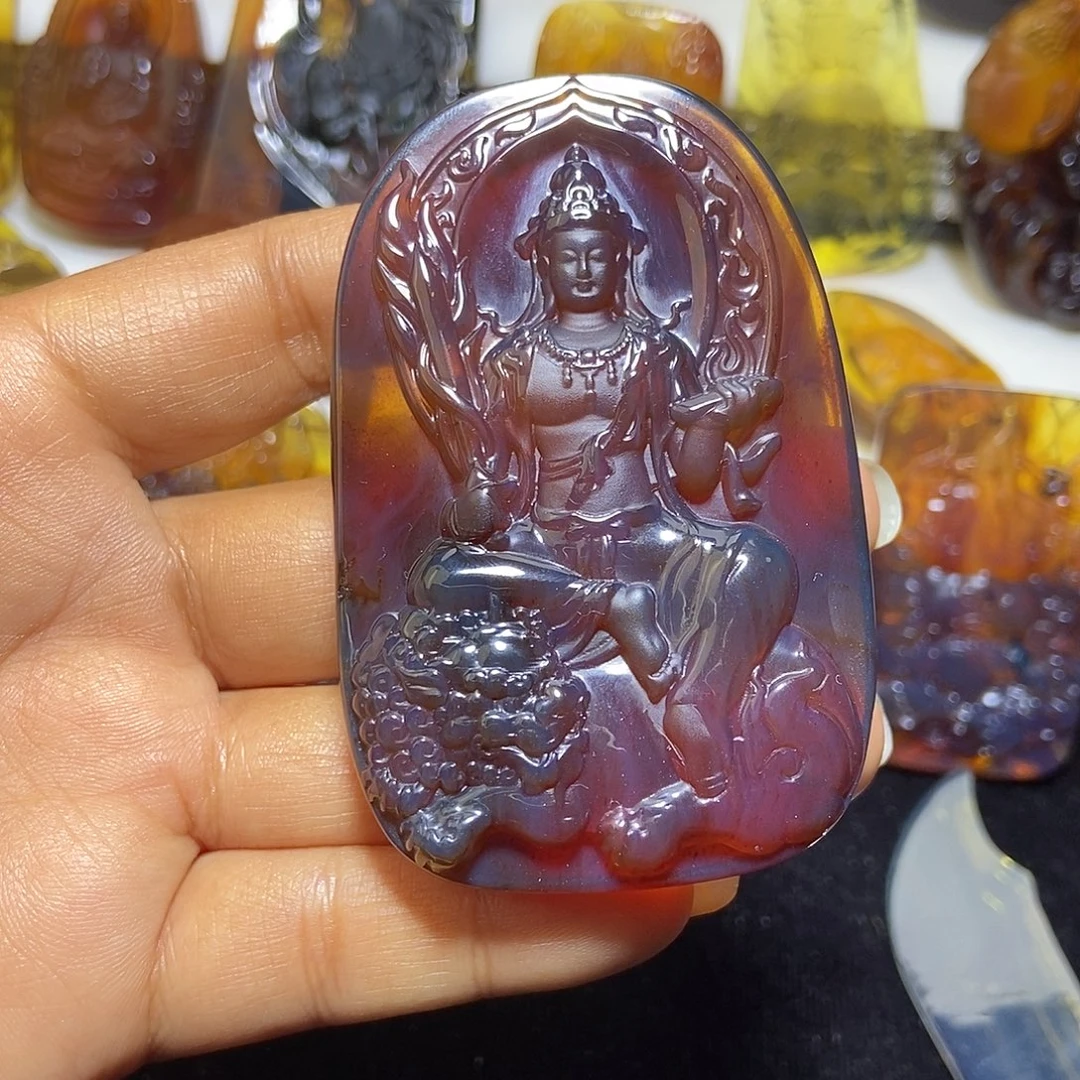 琥珀未镶嵌颈饰缅甸天然琥珀吊坠