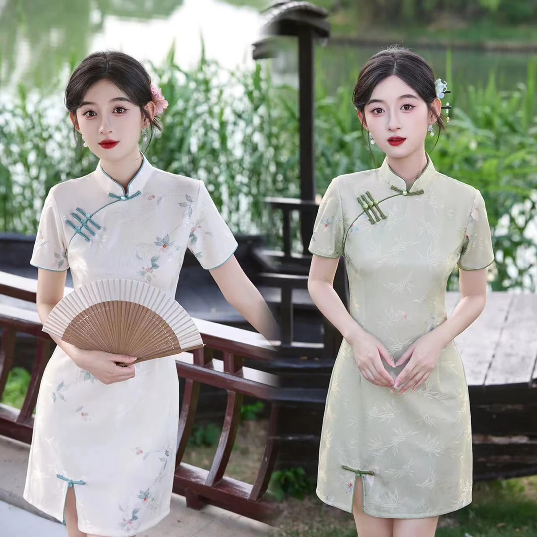 青霓  2025年夏季新款送考旗开得胜日常时尚新中式小个子改良旗袍