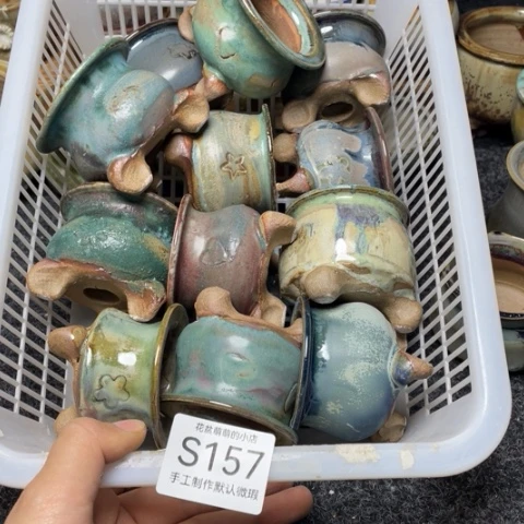 紫砂花盆微瑕157口径4.8左右