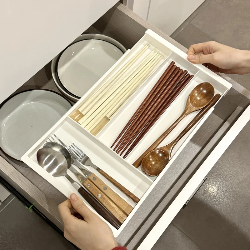 拾物造家厨房抽屉内分格伸缩盒可伸缩悬挂分隔整理盒筷勺日式分格