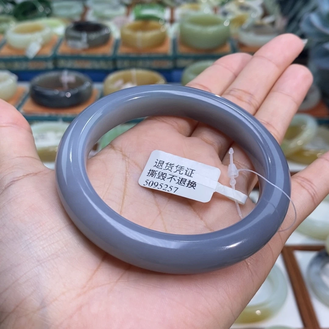 和田玉未镶嵌手镯和田玉香芋紫58