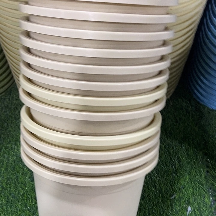 塑料四季盆口21高21姜黄色无拖12个