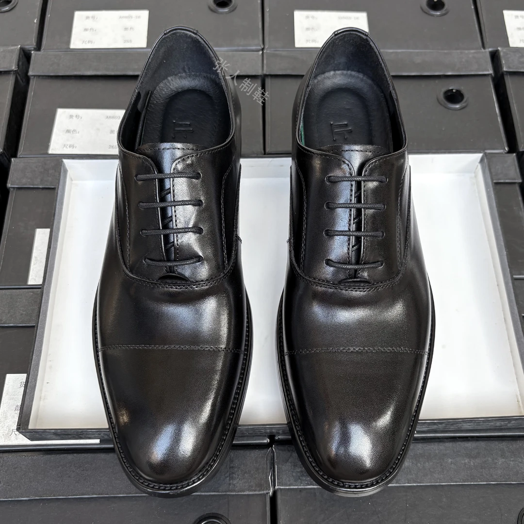 牛津鞋三接头皮鞋男正装商务真皮木根透气新郎结婚鞋男士皮鞋缝制