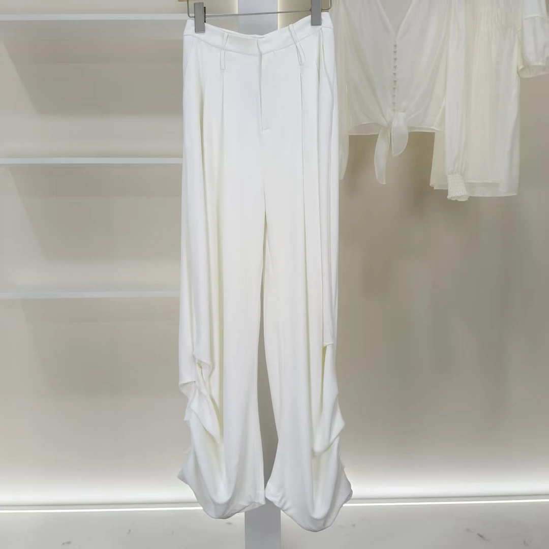 麦迪尚品【蒙M】50501122 夏季简约设计感休闲长裤品牌撤柜女装
