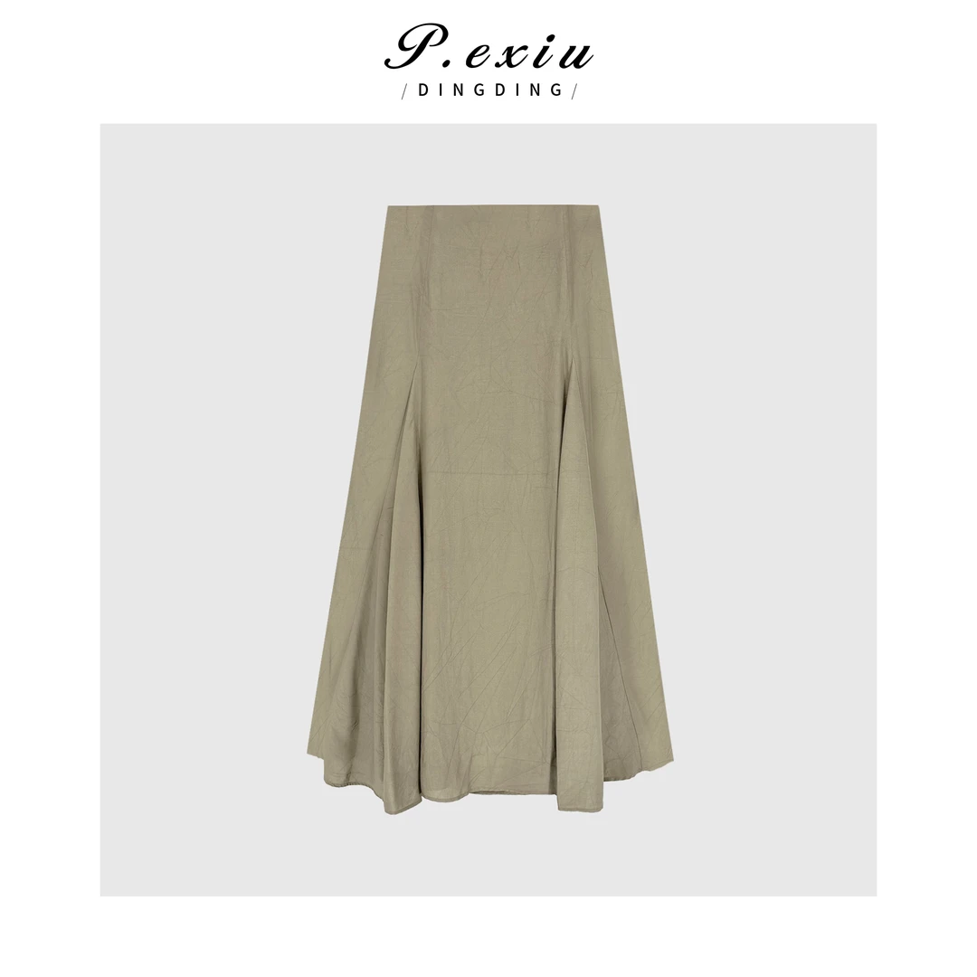 气质高级显瘦极简风半身裙Q6485