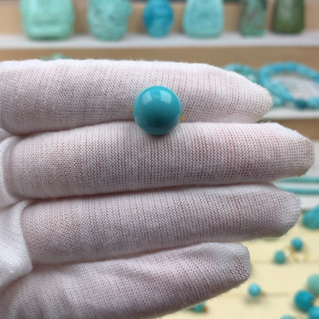 未镶嵌绿松石珠宝奇石11.6mm