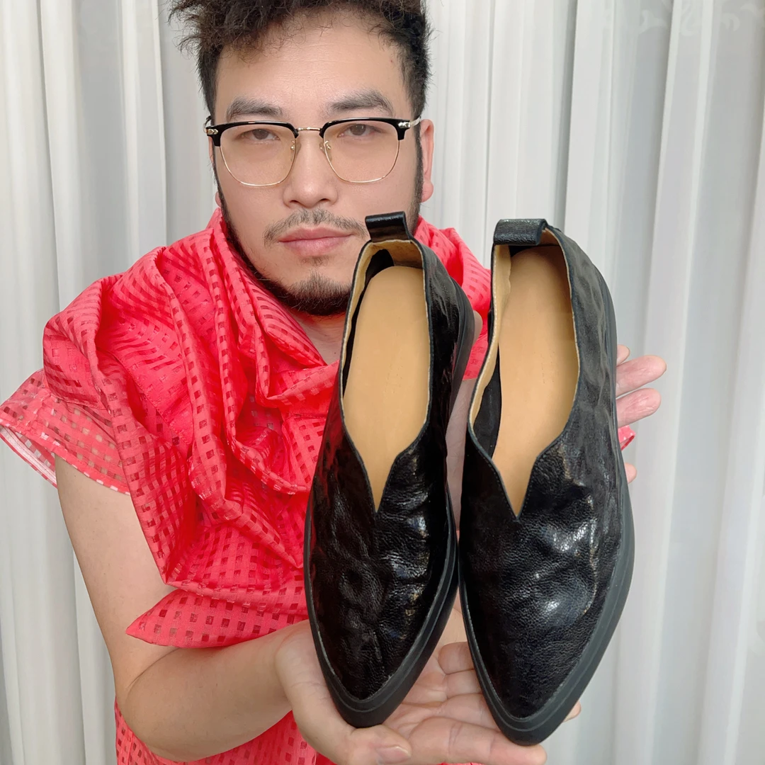 【艾琪】3cm 简约平跟厚底懒人鞋百搭休闲乐福鞋单靴通勤四季女靴