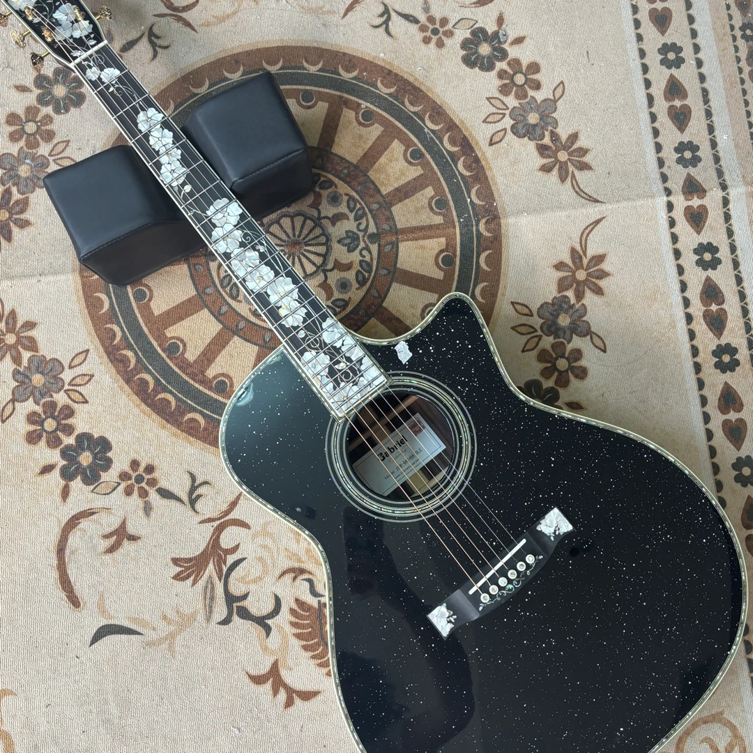 微瑕玉兰花缺角全单吉他